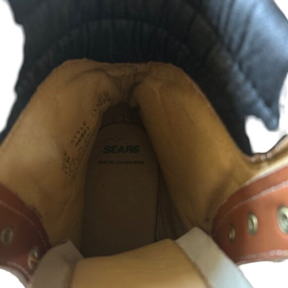 Vintage Sears 86921 Brown Leather Moc Toe Lace Up Work Boots Men's Size 11D - Picture 7 of 8